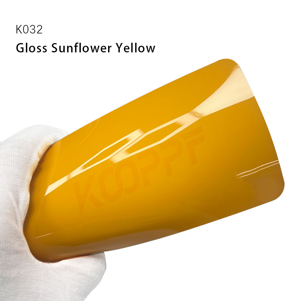 Film de protection de protection de la peinture de voiture de couleur jaune de tournesol brillant